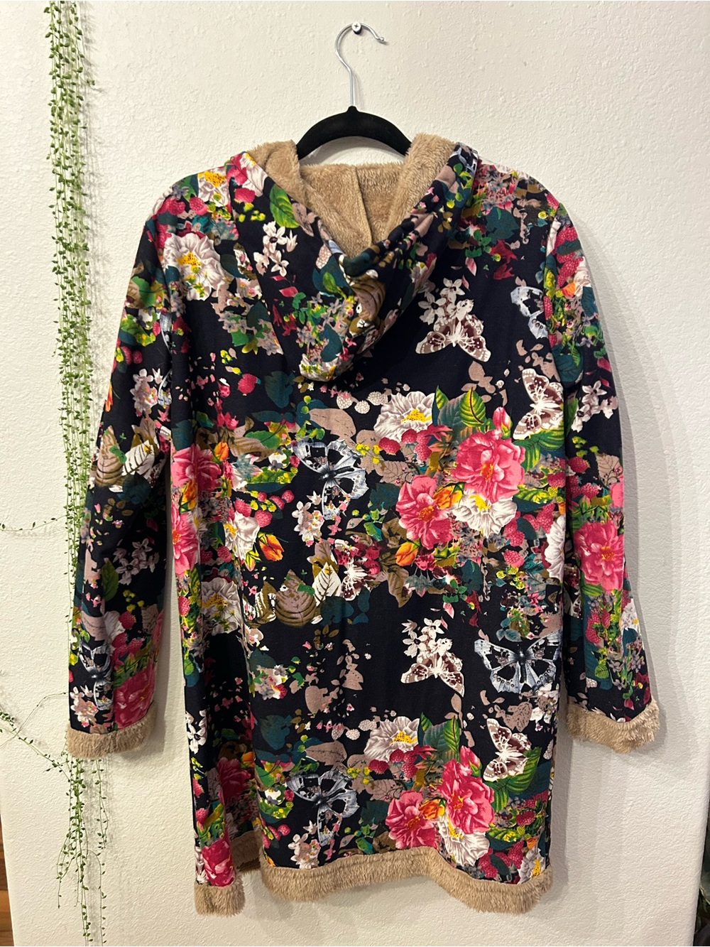 NWT E-Rétro Floral Lined Hooded Lightweight Jacket - Large - Picture 2 of 5